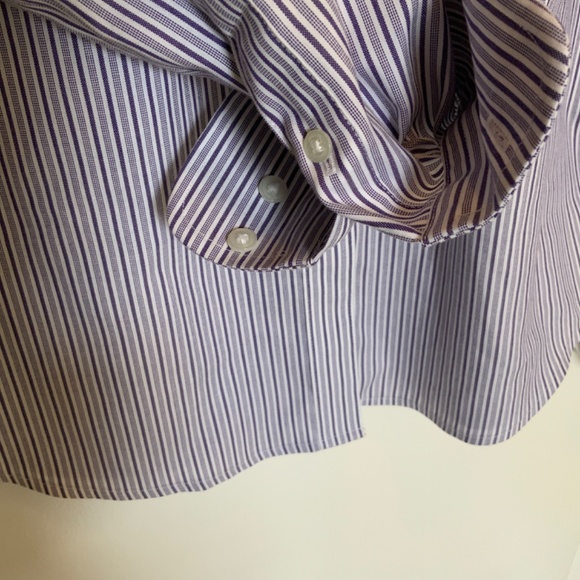 JONES & CO. Ladies Button Front Striped Shirt, Pure Cotton, Long Sleeve - Picture 5 of 6